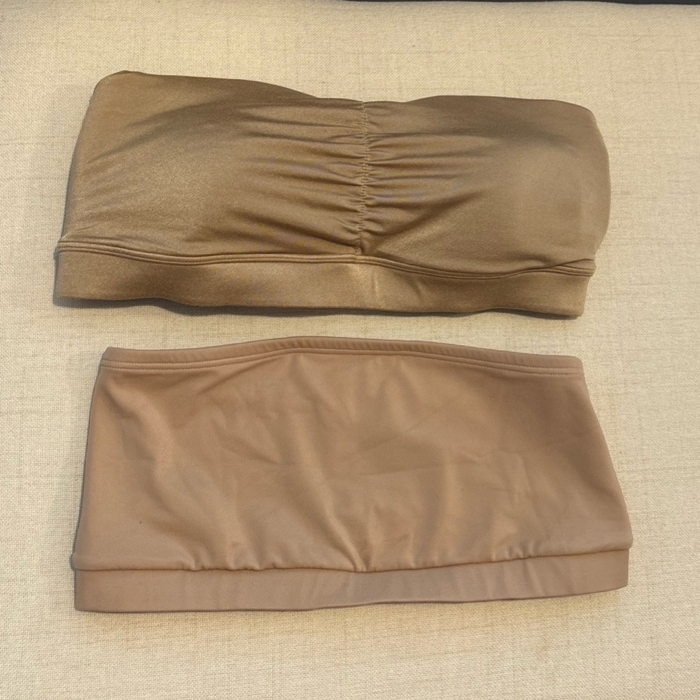 Women’s Maidenform Strapless Bandeau- Lot Of 2- Medium- Solid Nude
